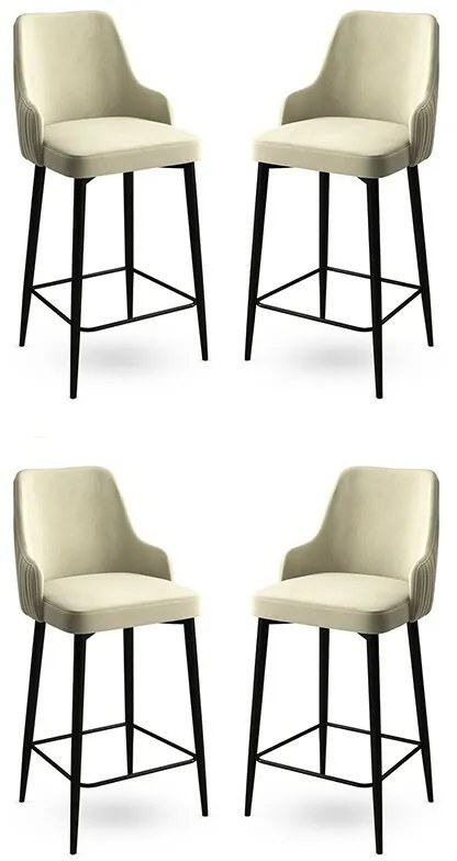 Zestaw krzeseł barowych Enox Cream and Black, 4 szt., 4 szt.