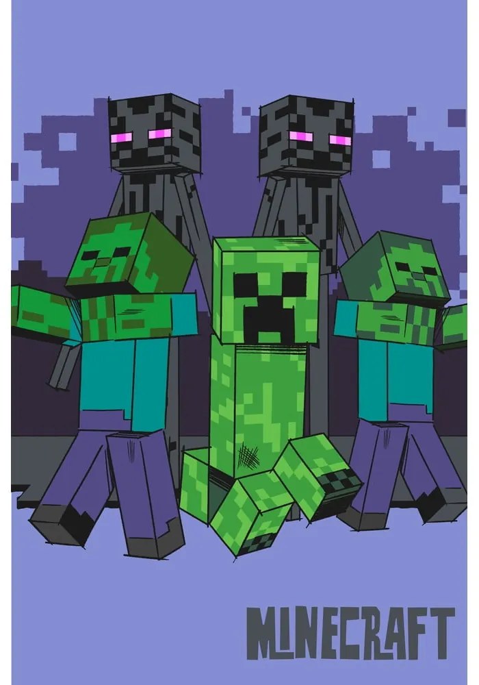 Polarowy koc dziecięcy 100x150 cm Minecraft "Mobs coming for you" – Jerry Fabrics