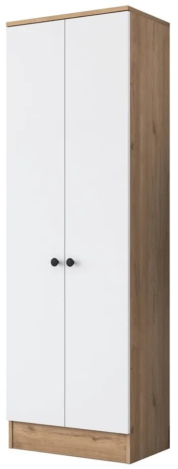 Biała szafa w dekorze orzecha 60x183 cm Theresa – Kalune Design