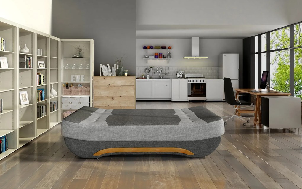 Sofa rozkładana z funkcją spania EWA II czarna/szara ELTAP