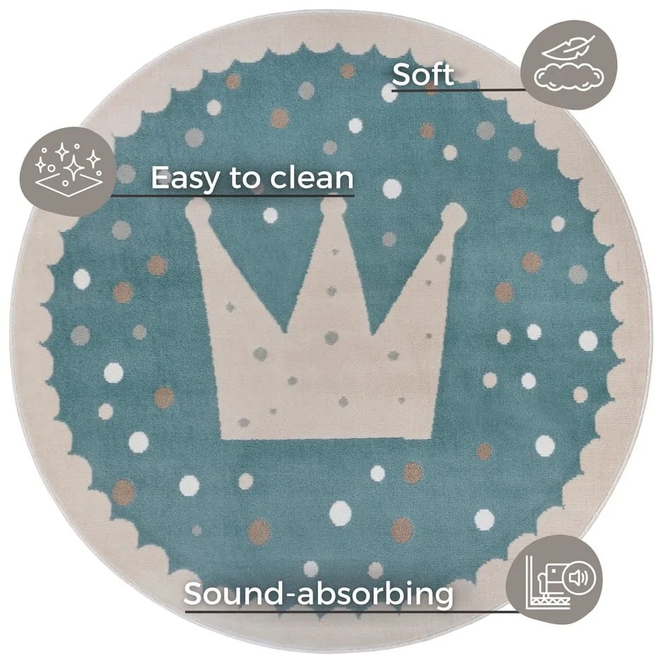 Niebieski dywan dziecięcy ø 100 cm Crown – Hanse Home