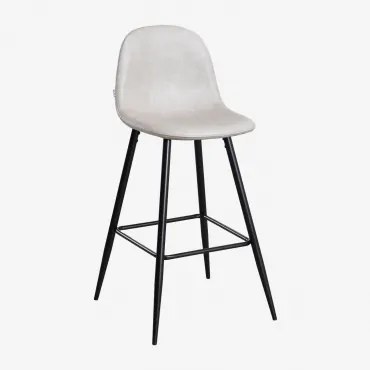 Zestaw 4 Wysokich Krzeseł Glamm Ze Sztucznej Skóry Iron & ↑75 Cm & Negro - Sklum