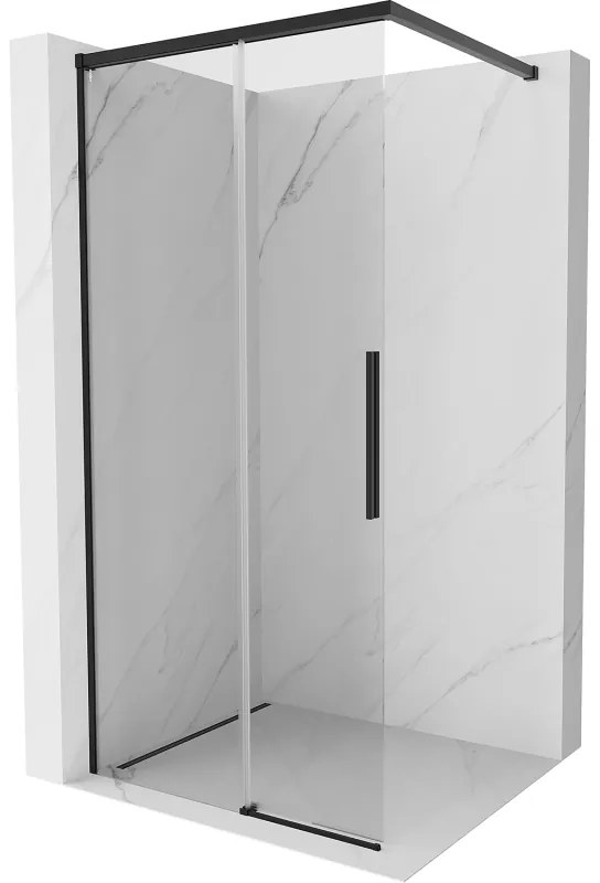 Mexen Rox ścianka prysznicowa Walk-in 110 x 200 cm, transparent 8 mm, czarna - 8C2-110-003-70-00