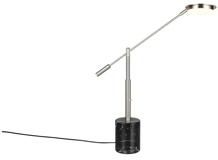 Czarna/w kolorze srebra lampa stołowa LED (wysokość 65 cm) Fiore – Trio Select