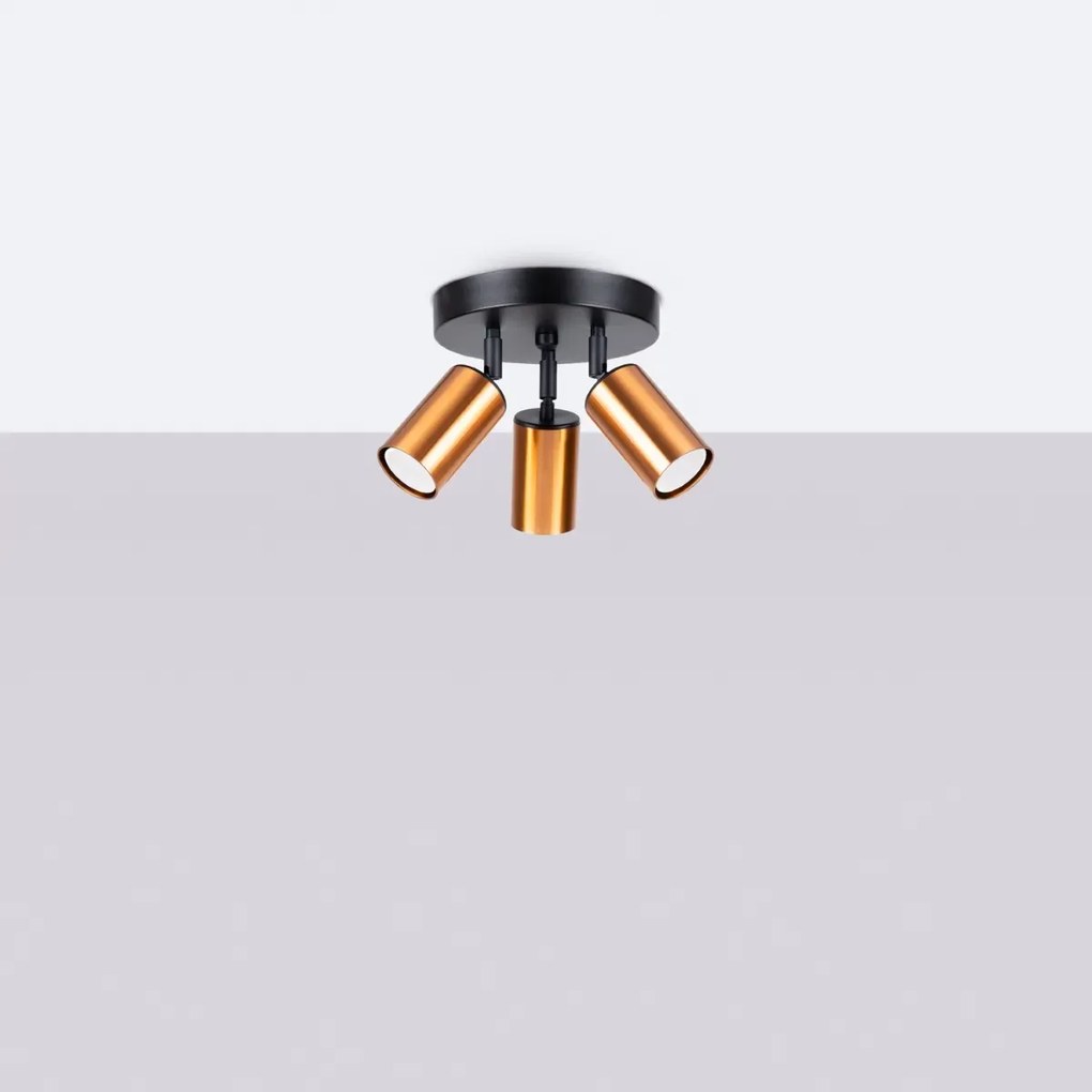 Plafon WINX 3P czarny/miedziany SOLLUX  LIGHTING