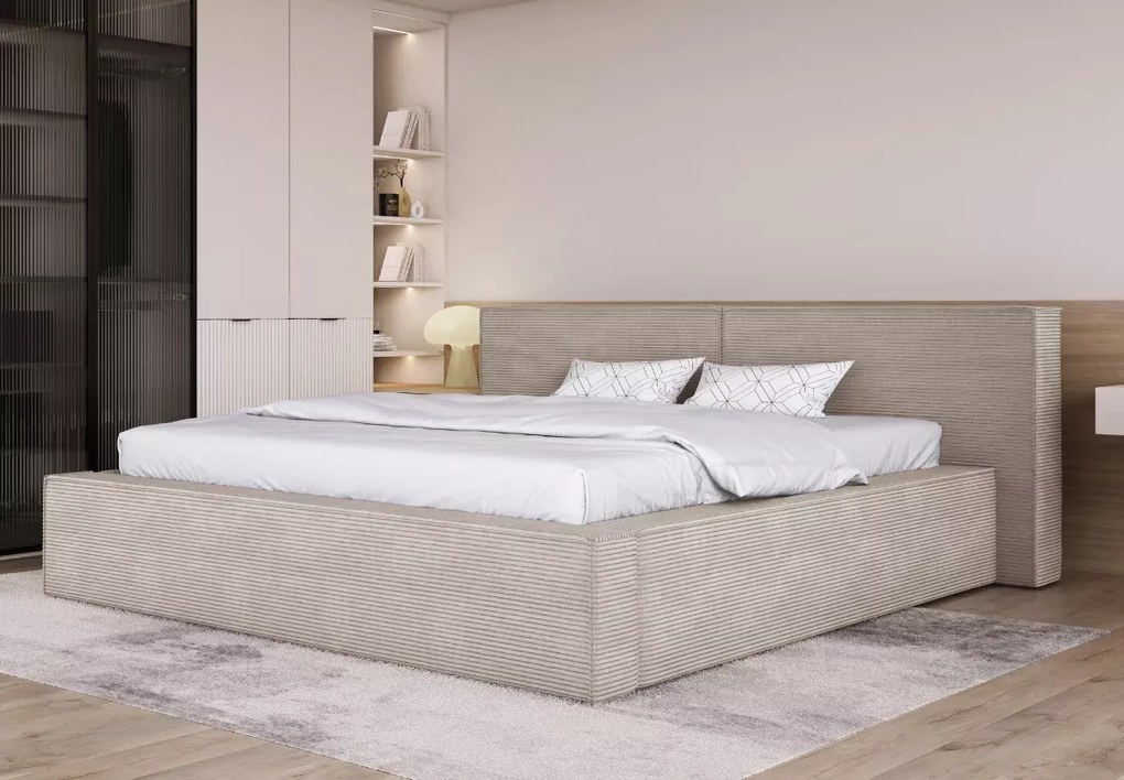 Łóżko tapicerowane Doha - nowoczesne łóżko do sypialni 140x200, 160x200 i 180x200 z systemem regulacji wysokości stelaża
