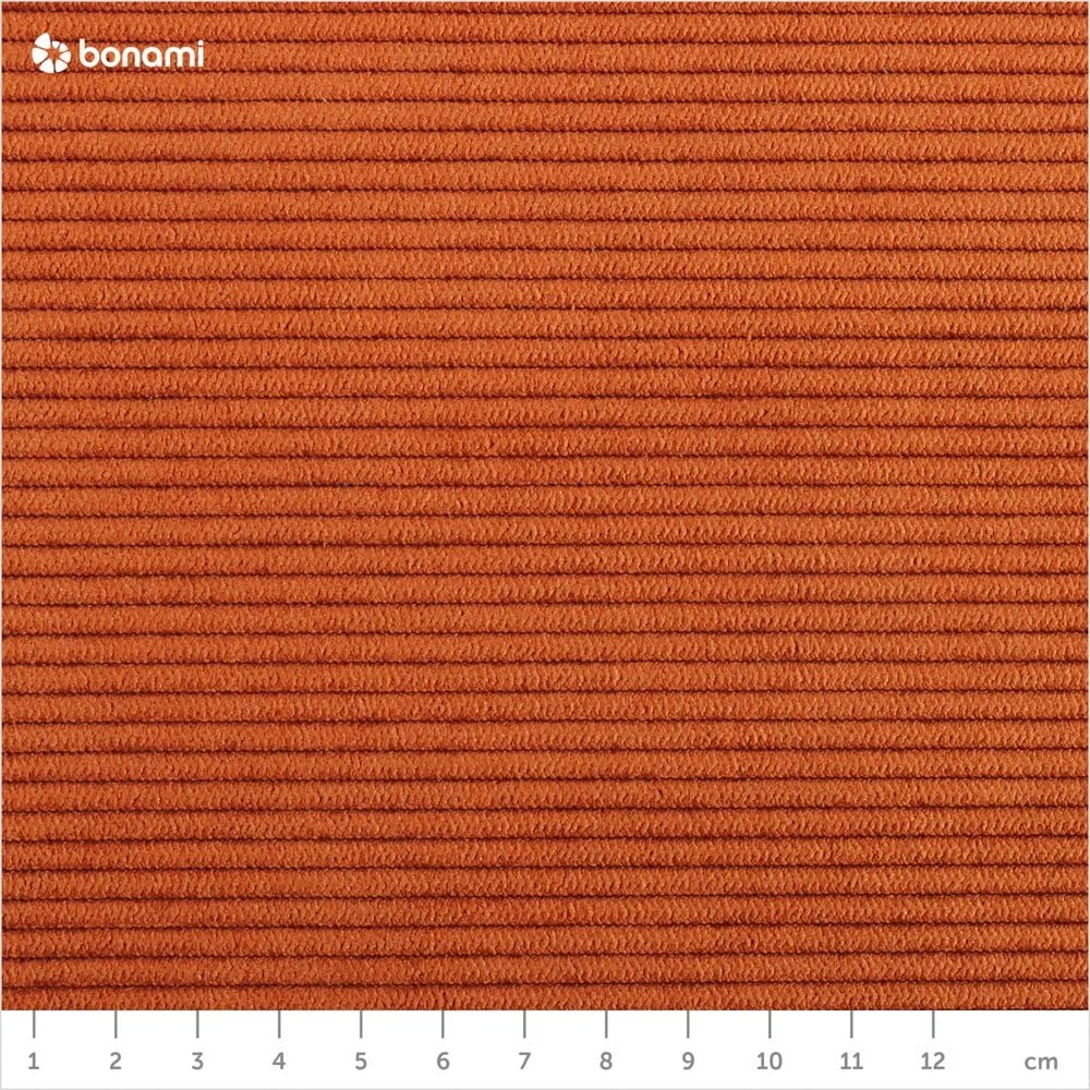 Pomarańczowy końcowy moduł sztruksowej sofy Scandic Sting, 101 cm, lewostronny