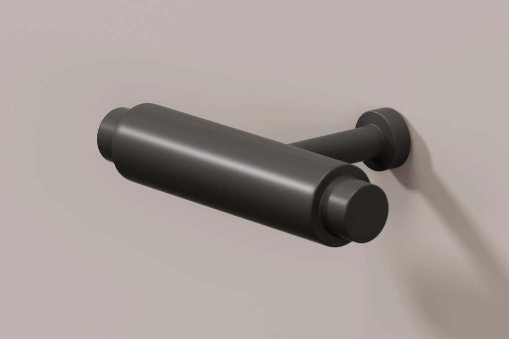 Szafa Lorini 150 cm z półkami - kaszmir / czarne uchwyty T-bar