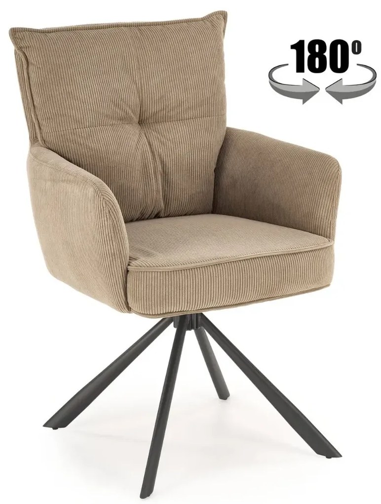 Krzesło tapicerowane K528 cappuccino obracane HALMAR