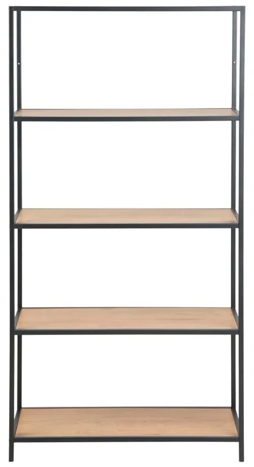 Czarno-naturalny regał w dekorze dębu 77x150 cm Seaford – Actona