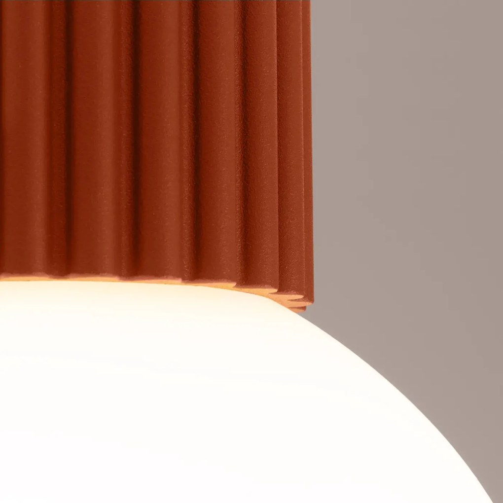 Plafon HALO ochra czerwona IP44 ryflowany SOLLUX  LIGHTING