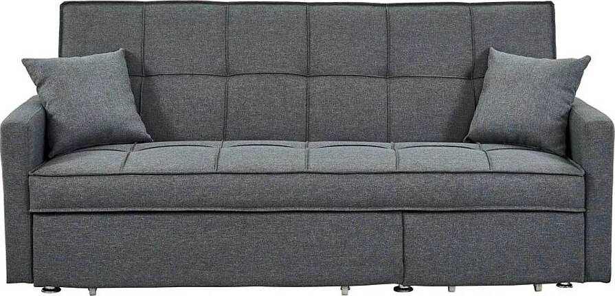 Kanapa 3-osobowa rozkładana z tkaniny CANETTI - Kolor: szary