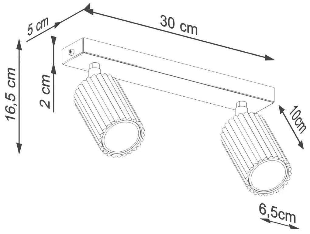 Zielona podwójna lampa sufitowa - D305-Melson