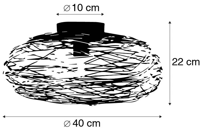 Designerska lampa sufitowa czarna owalna - SarellaDesignerski Oswietlenie wewnetrzne