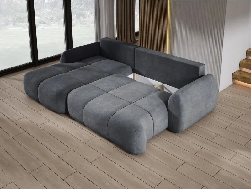 Narożnik COCO z funkcją spania poduszkami i pojemnikiem Cloud 91 DOMOHOME