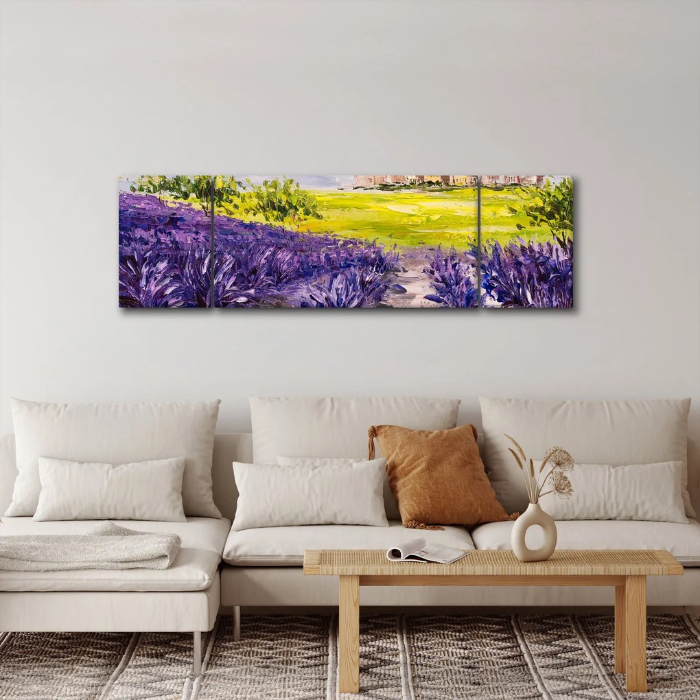 Obraz - Prowansja, Francja, malarstwo olejne (170x50 cm)
