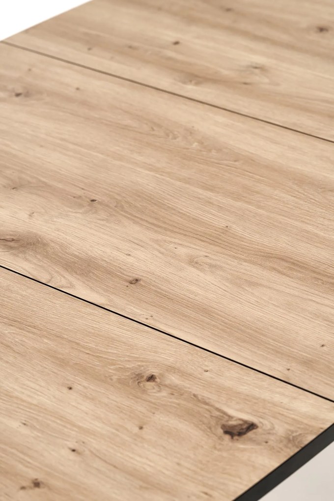 Stół do jadalni rozkładany MDF dąb artisan/czarny 130-170x80x72 cm BARRIL