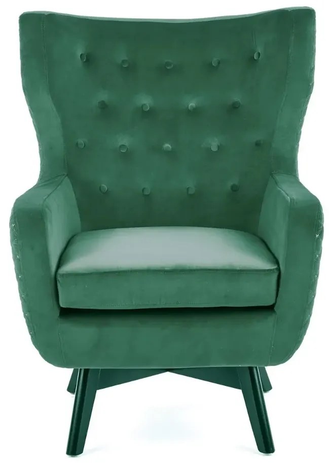 Fotel tapicerowany MARVEL VELVET zielony HALMAR