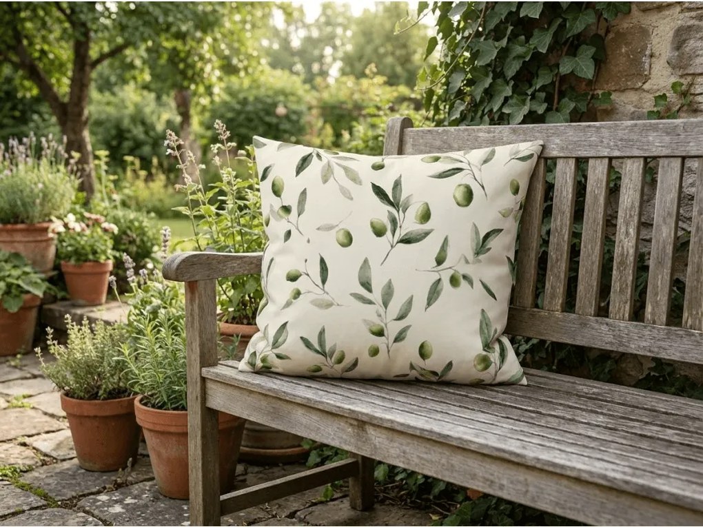 Poszewka na poduszkę z polibawełny OLIVE POLY 45x45 cm, zielona