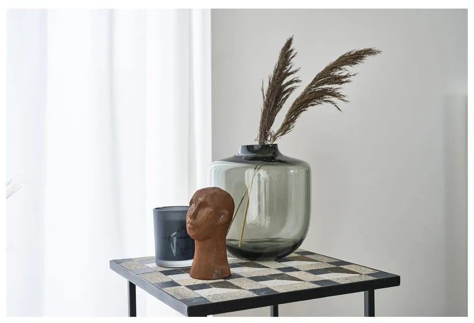 Szary szklany wazon (wysokość 21 cm) Daun – Villa Collection