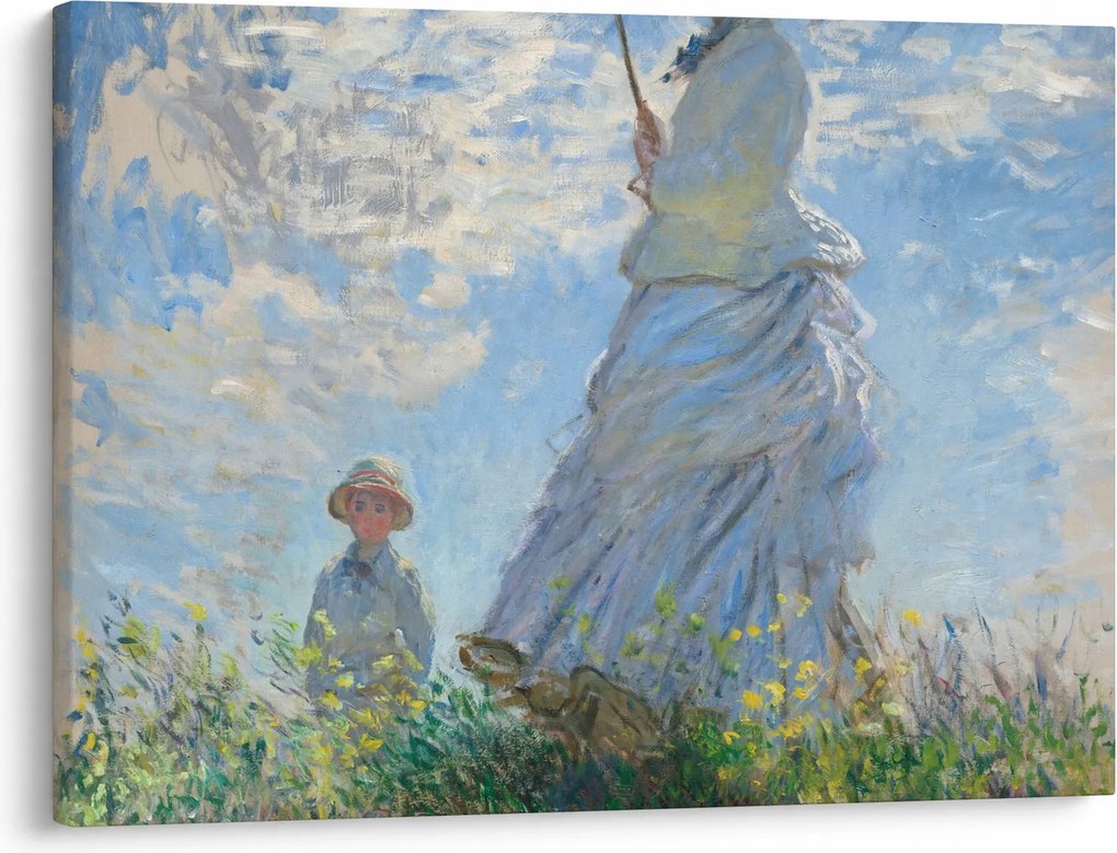Obraz - Claude Monet, Woman with a Parasol - Madame Monet and Her Son, reprodukcje (70x50 cm)