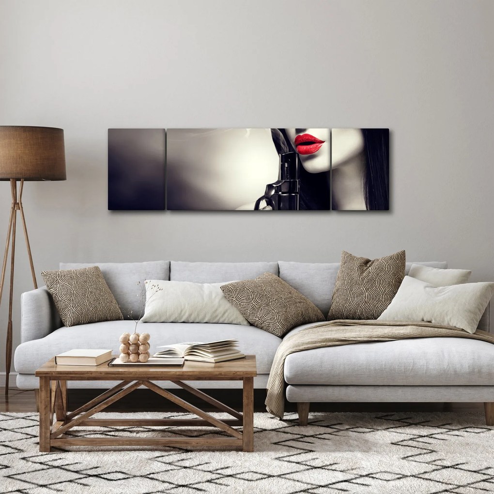 Obraz - Tajemnicza kobieta (170x50 cm)