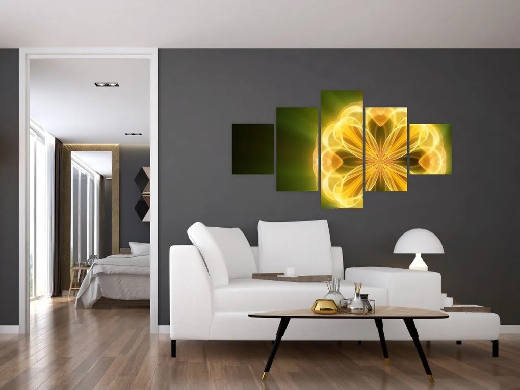 Obraz żółtego kwiatu (125x70 cm)
