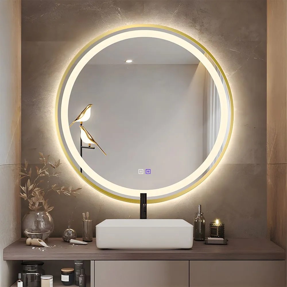 LUSTRO ŚCIENNE LED 90cm MMJ Złote