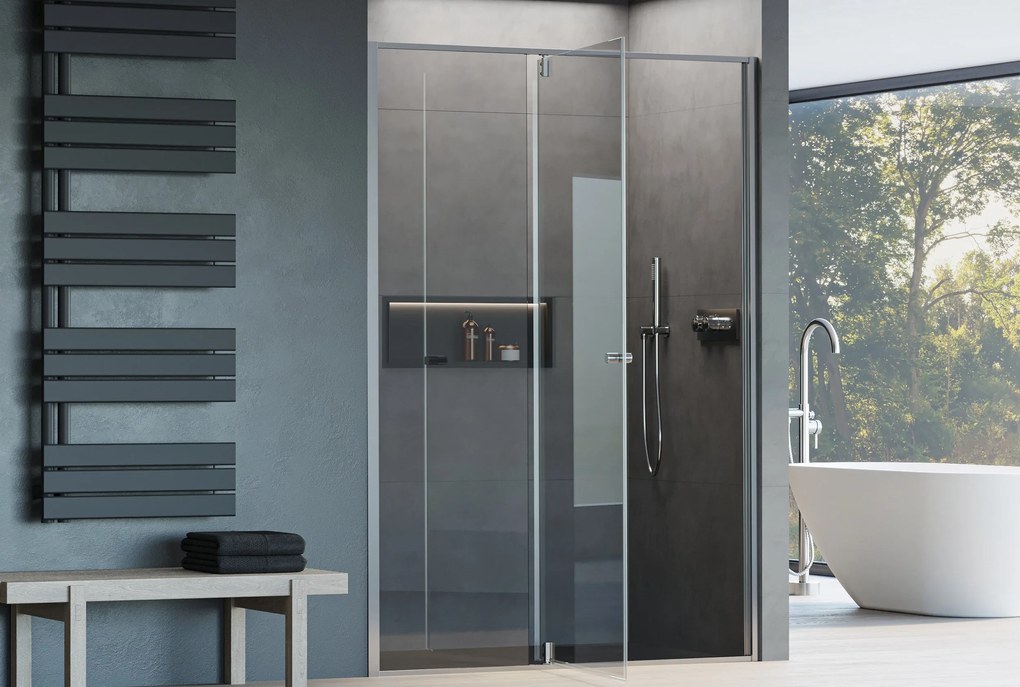 Drzwi prysznicowe skrzydłowe z panelem stałym NT606 FLEX