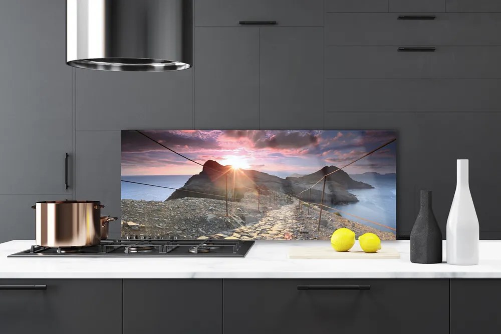 Dekor Szklany do Kuchni Szlak nad Przepaścią o Zmierzchu