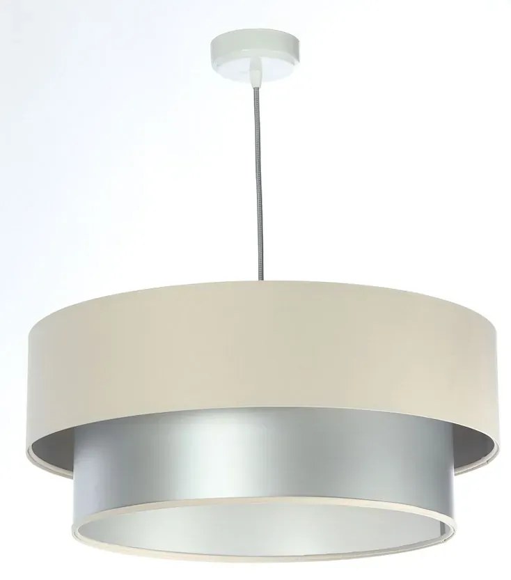 Srebrno kremowa okrągła lampa wisząca S419 P8-P84