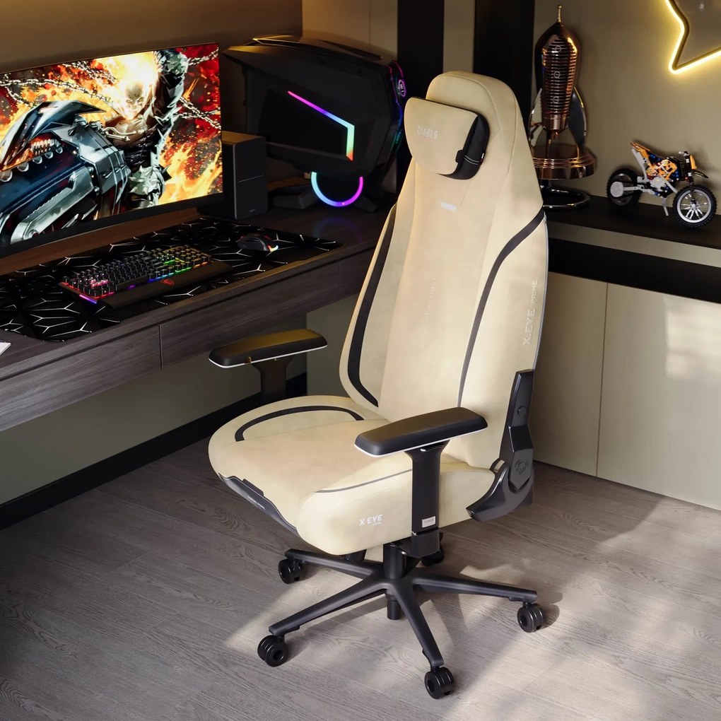 Fotel gamingowy materiałowy Diablo X-Eye Prime Normal Size, Broken Gold