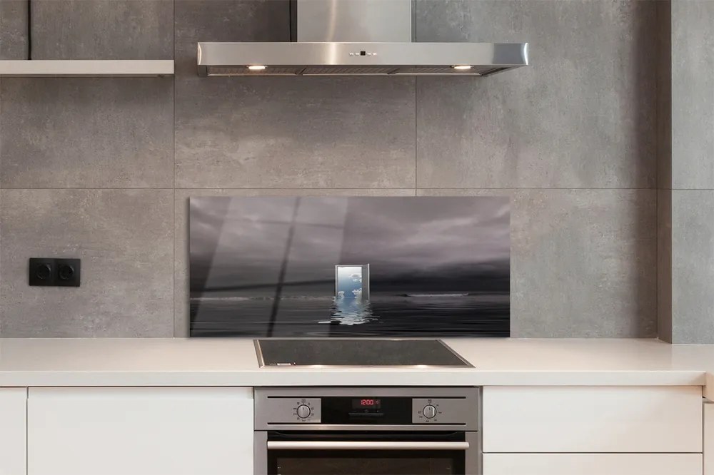 Szkło do Kuchni na Ścianę Drzwi na Granicy Morza i Nieba