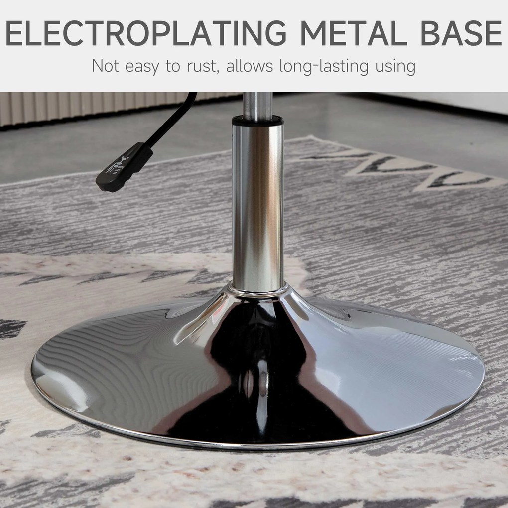 HOMCOM Obrotowy fotel biurowy, regulowany na wysokość, poliester, metal, 60 x 60 x 79-91 cm, Ciemnoszary