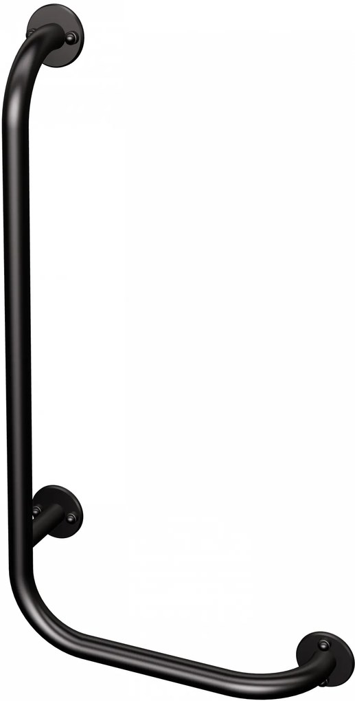 Uchwyt łazienkowy kątowy prawy czarny