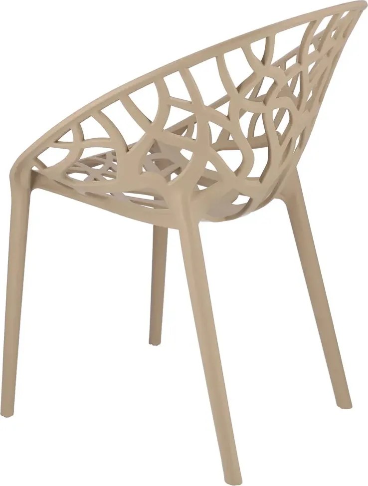 Beżowe nowoczesne krzesło ażurowe D9-T53