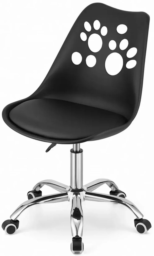 Czarne ergonomiczne krzesło obrotowe do nauki dla dziecka - Selva