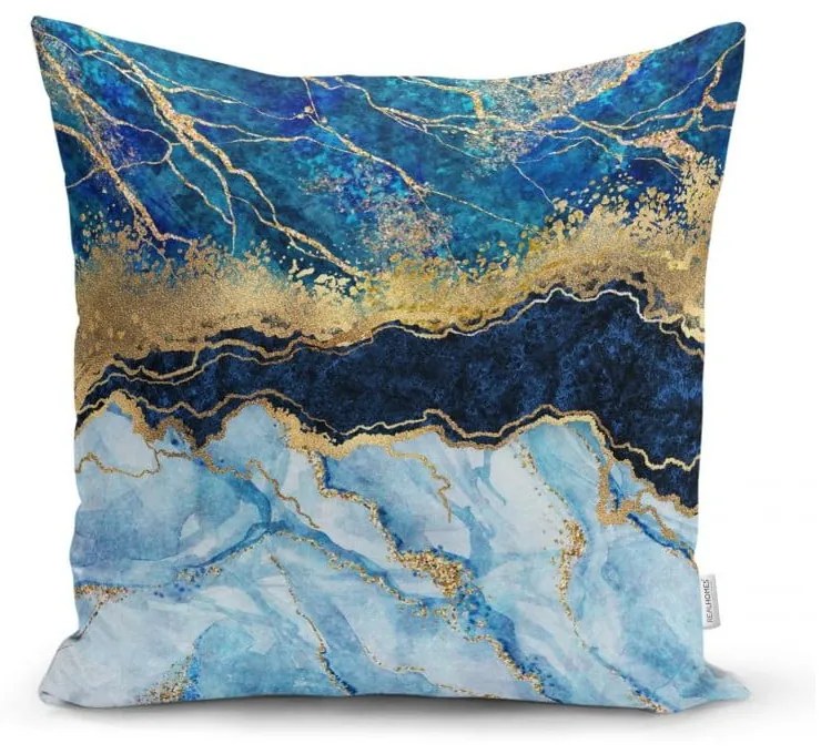 Poszewka na poduszkę Minimalist Cushion Covers Marble With Blue, 45x45 cm