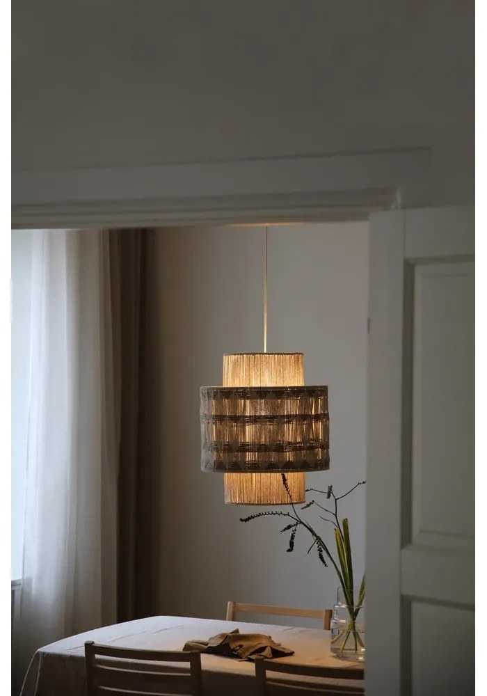 Lampa wisząca w naturalnym kolorze z jutowo-tekstylnym kloszem ø 45 cm Ano – Markslöjd
