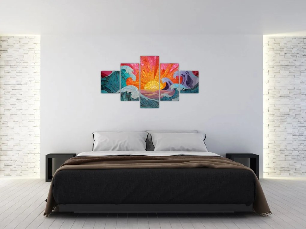 Obraz - Mozaika fal (125x70 cm)