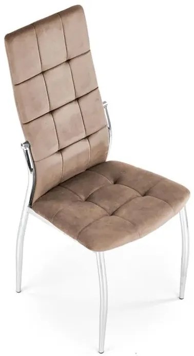 Krzesło tapicerowane K416 VELVET beżowe HALMAR