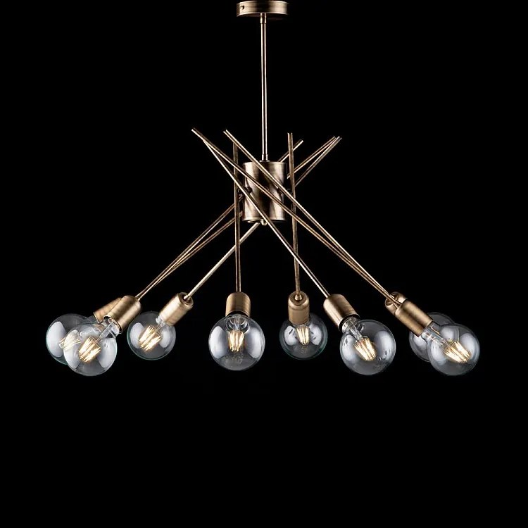 Lampa sufitowa z żelaza szczotkowanego w kolorze brązu, 8 świateł, H.62 Ø64 BL186-PL8-BRZ