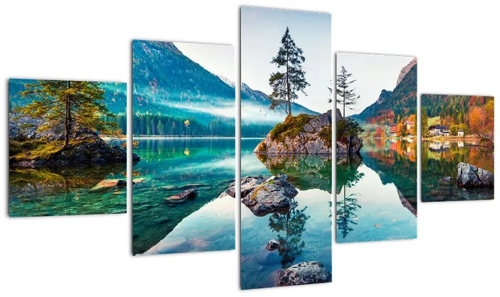 Obraz - Jezioro Hintersee, Alpy Bawarskie, Austria (125x70 cm)