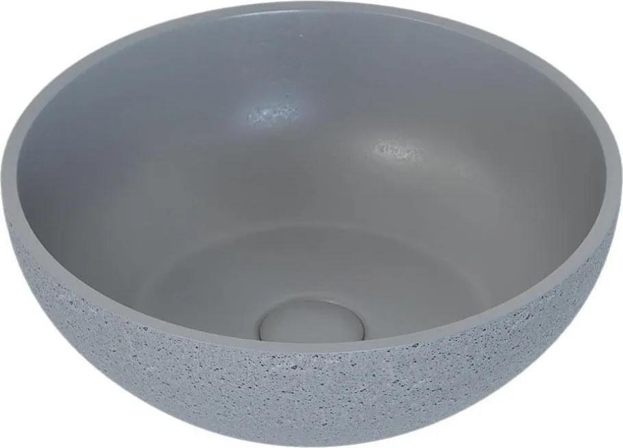 Umywalka nablatowa BERGEN Ø 39 cm beton/szary