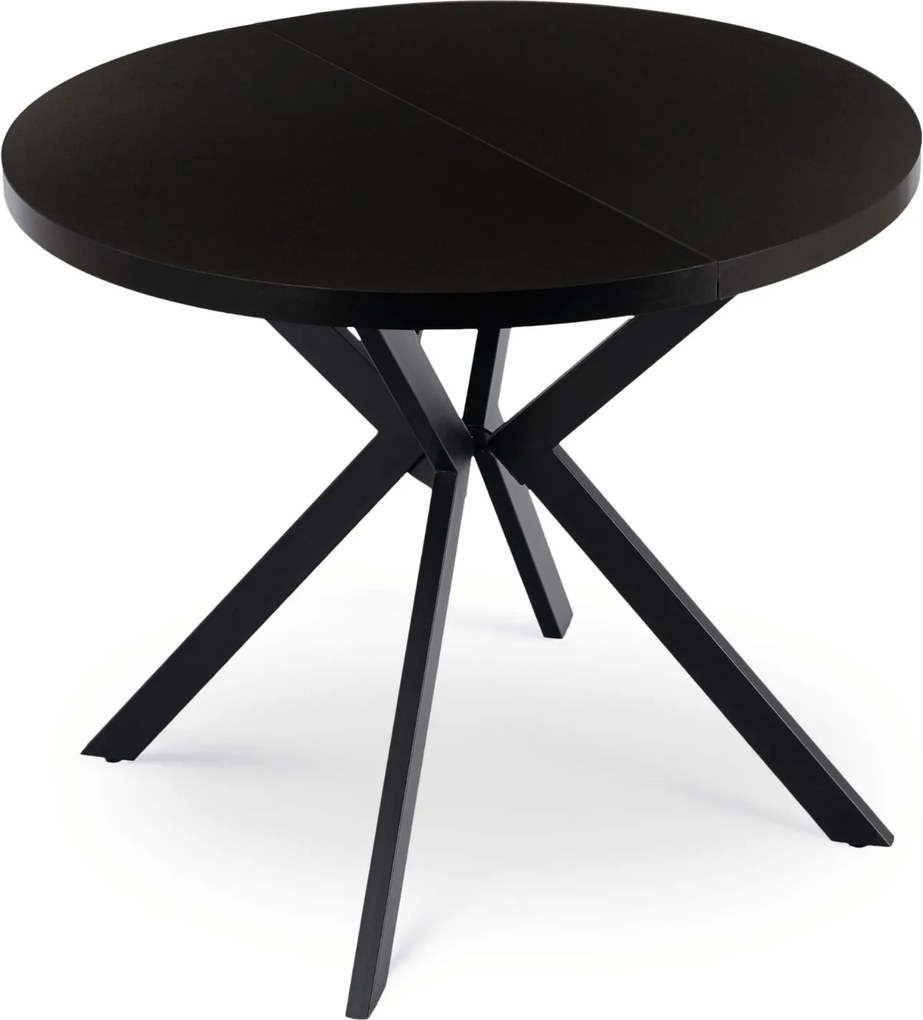 Stół Okrągły Rozkładany DORIAN 80-160 cm Czarny Nowoczesny Loft