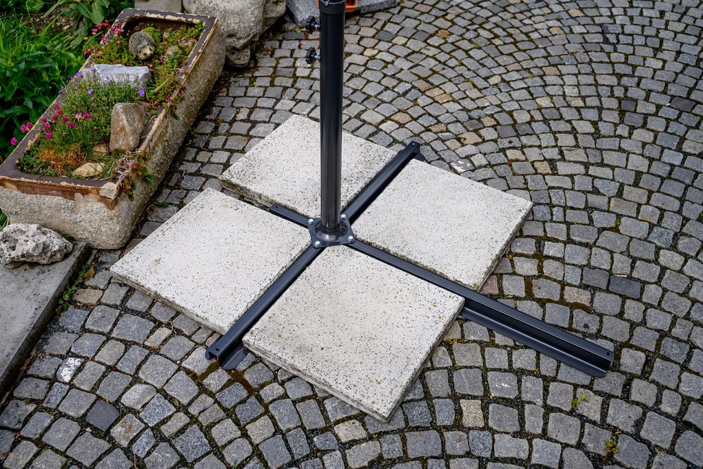 Parasol ogrodowy SOLASI 250x250 cm, grafitowy