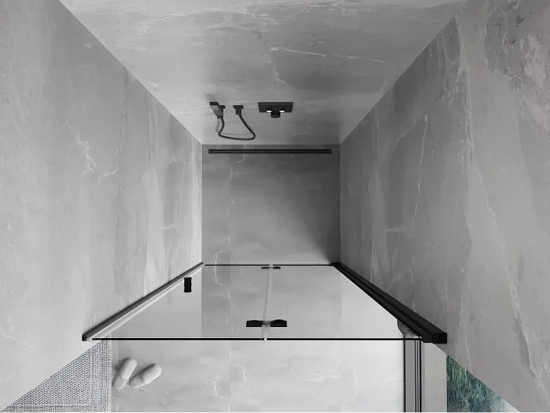 Mexen Mist-F drzwi prysznicowe składane prawe 105 cm, transparent, czarne - 8A6-105-000-70-00-P