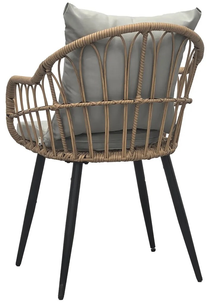 Krzesło ogrodowe Autronic, metal, polirattan, naturalny , AZ-F1406 NAT