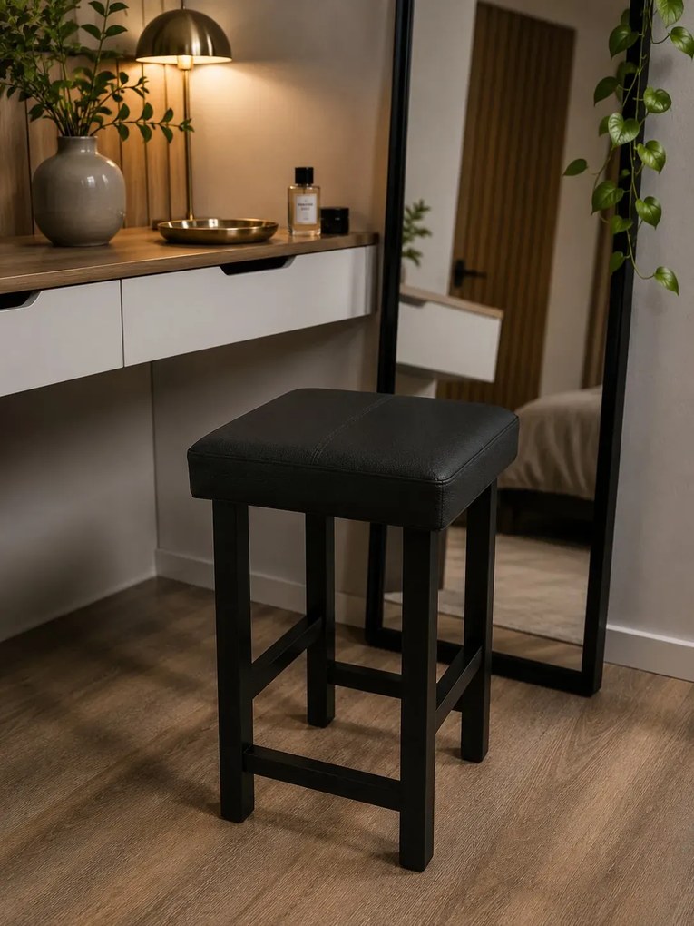 Taboret Klasyk 45cm Stołek Loft Eko-skóra D6