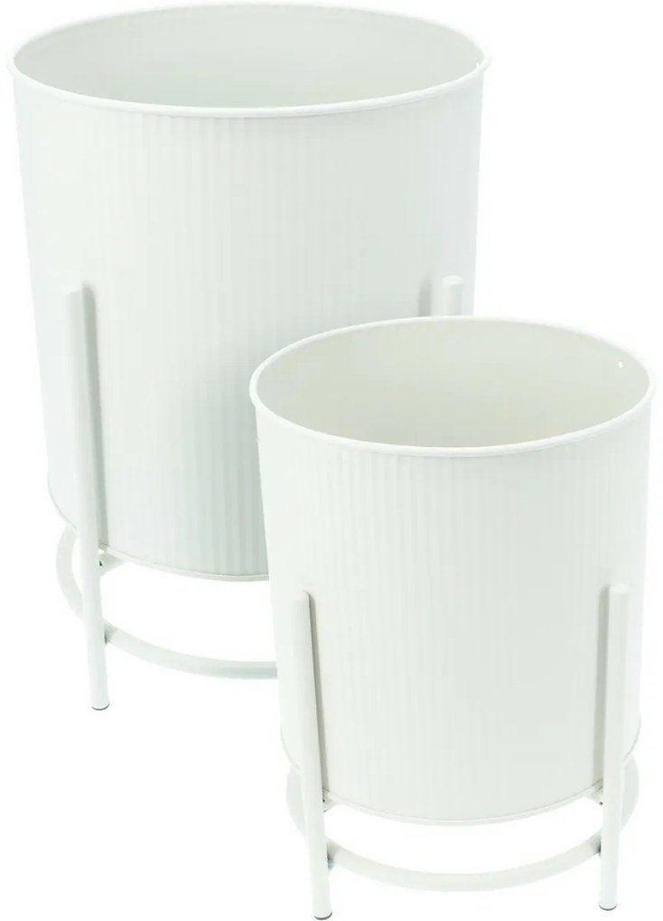 Zestaw stojaków metalowych na kwiaty Celano biały, 2 szt.